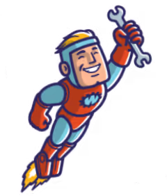 Works Plumbing mascot plumber illustration